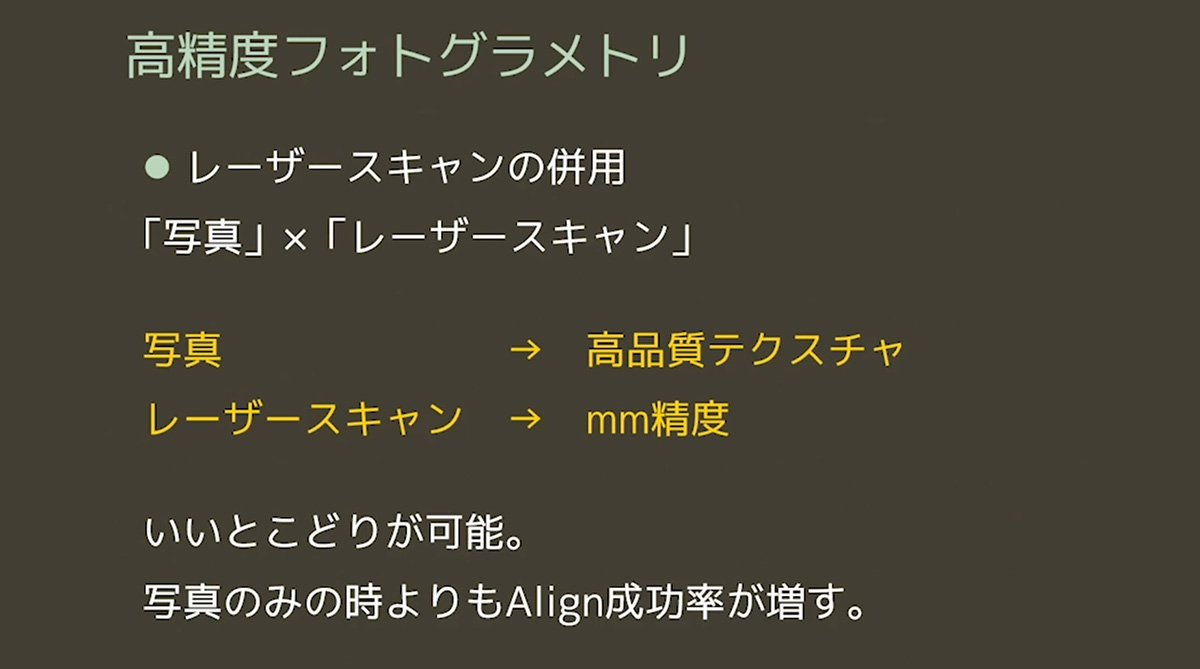 ①レーザースキャンの併用