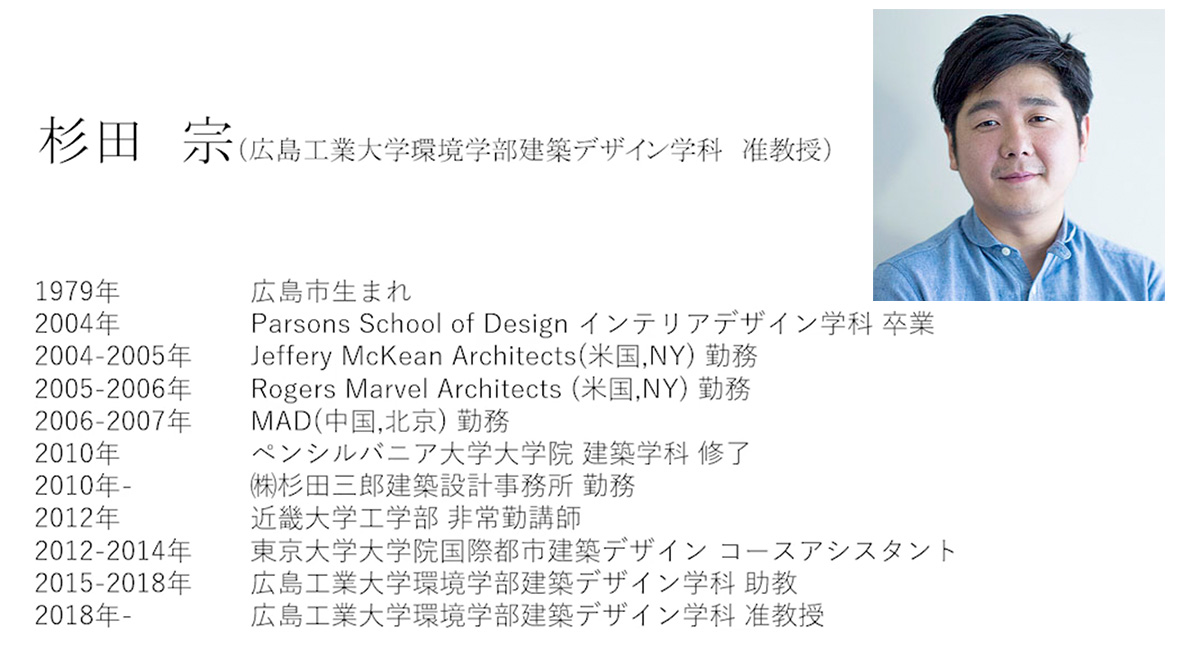 広島工業大学環境学部建築デザイン学科 准教授 杉田 宗 さん