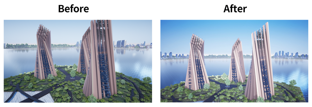 横田 芙実子さん作品「Tower」ビフォー・アフター