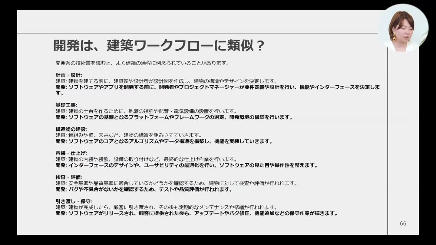 開発は建築ワークフローに類似？