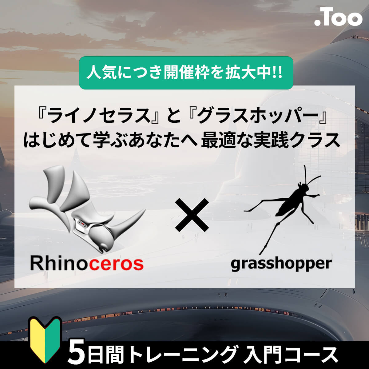 Rhinoceros + Grasshopper 入門コース（5日間）